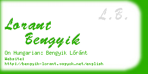 lorant bengyik business card