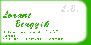 lorant bengyik business card